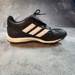 Adidas Shoes Mens 11 Black Baseball Cleats Spinner 011265 VTG